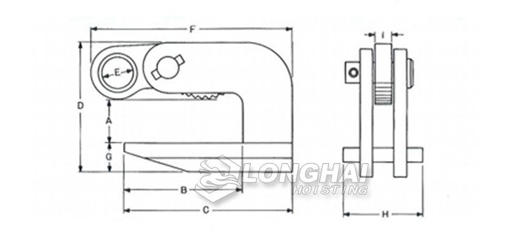 VAF水平吊鉗尺寸圖