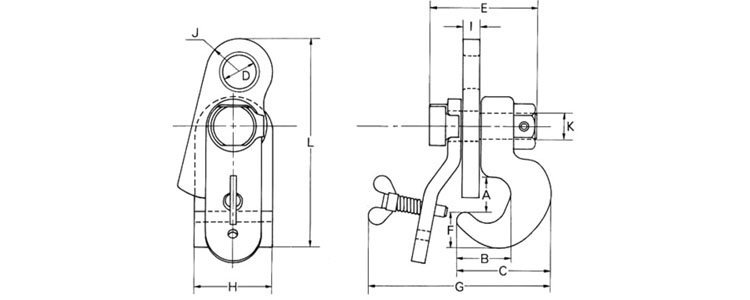 SP板樁用起重鉗尺寸圖