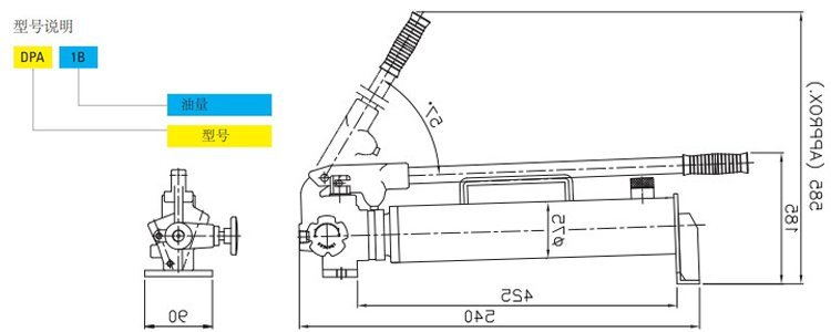韓國(guó)Tonners鋁合金手動(dòng)泵尺寸圖