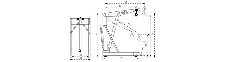 托盤(pán)式液壓小吊車(chē),托盤(pán)小吊車(chē)尺寸圖