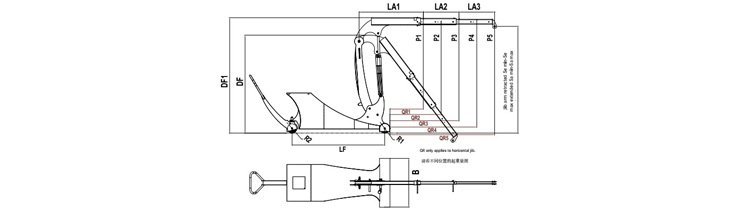 Hydrobull小型配重液壓小吊車尺寸圖