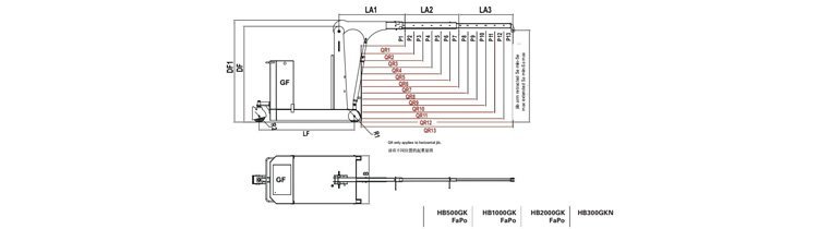 Hydrobull工業配重液壓小吊車尺寸圖